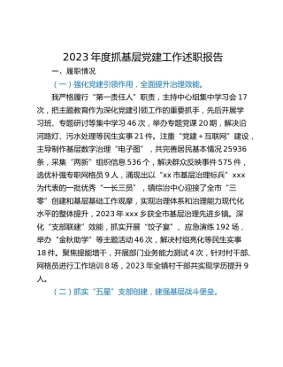2023年度抓基层党建工作述职报告_3