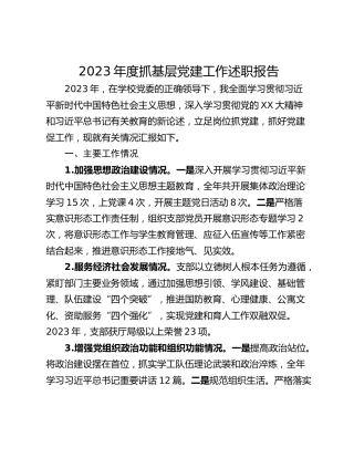 2023年度抓基层党建工作述职报告_2