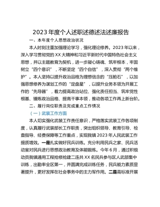 2023年度个人述职述德述法述廉报告 (2)