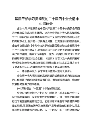 基层干部学习贯彻四中全会精神心得体会