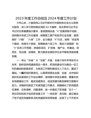 2023年度工作总结及2024年度工作计划