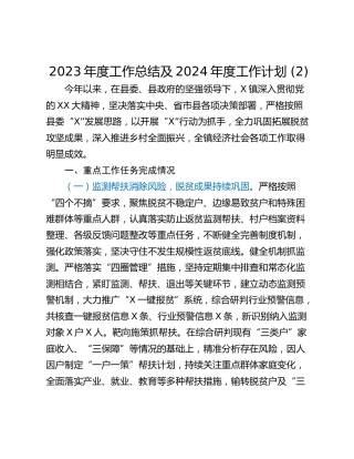 2023年度工作总结及2024年度工作计划 (2)