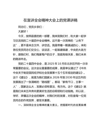 四中全会精神宣讲党课（村、社区）