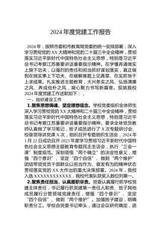 2024年度党建工作报告