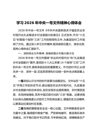学习2026年中央一号文件精神心得体会_1