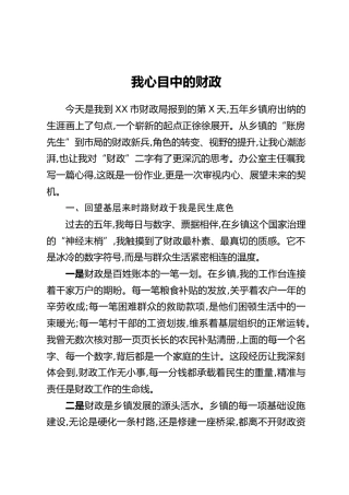 我心目中的财政