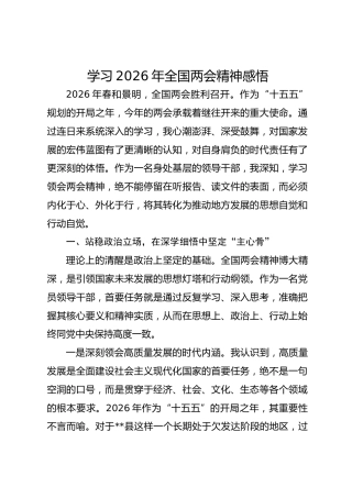 学习2026年全国两会精神感悟