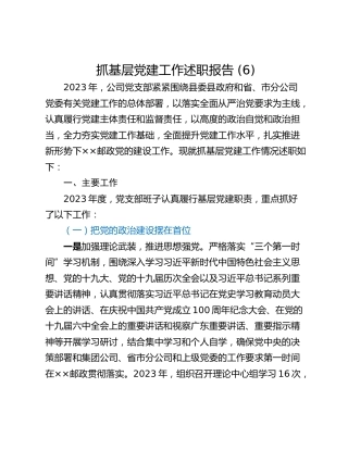 抓基层党建工作述职报告 (20)