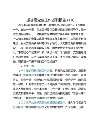 抓基层党建工作述职报告 (10)