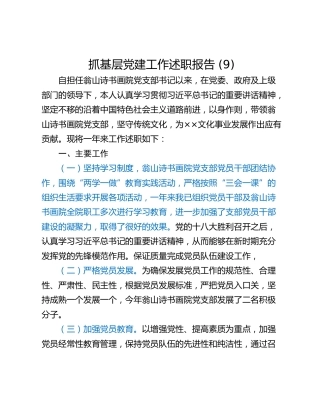 抓基层党建工作述职报告 (9)