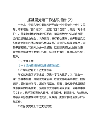 抓基层党建工作述职报告 (2)_2