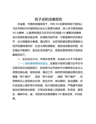 班子述职述廉报告