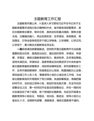 主题教育工作汇报 (2)