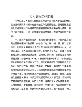 乡村振兴工作汇报