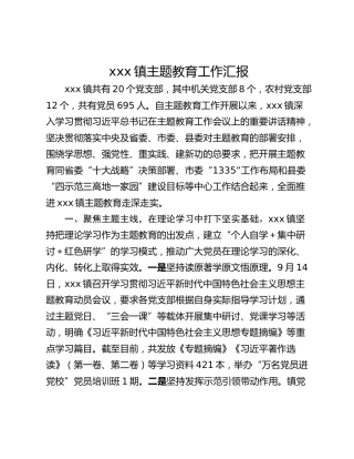 xxx镇主题教育工作汇报