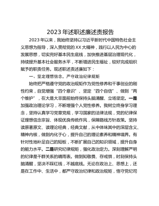 2023年述职述廉述责报告