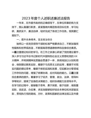 2023年度个人述职述廉述法报告