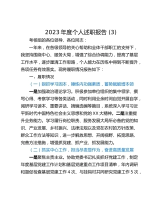 2023年度个人述职报告 (3)