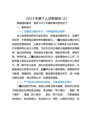 2023年度个人述职报告 (2)