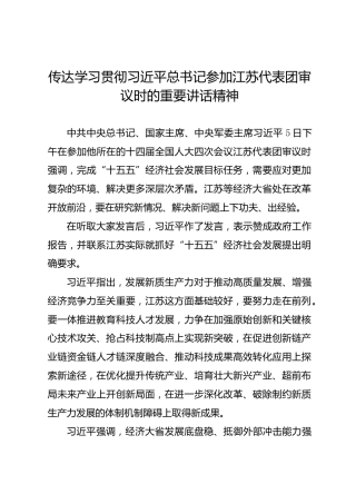 第一议题：传达学习贯彻习近平总书记参加江苏代表团审议时的重要讲话精神(8)