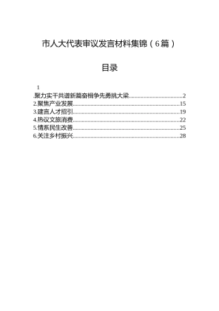 市人大代表审议发言材料集锦（6篇）