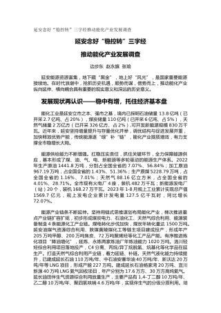 延安念好“稳控转”三字经推动能化产业发展调查（调研报告）