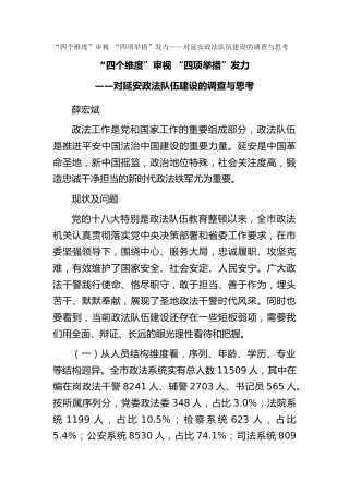 对延安政法队伍建设的调查与思考（调研报告）