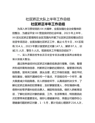 社区矫正大队上半年工作总结