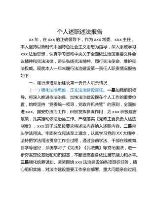 个人述职述法报告