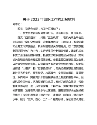 关于2023年组织工作的汇报材料_1