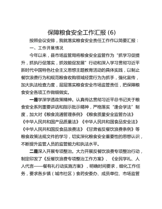 保障粮食安全工作汇报 (6)
