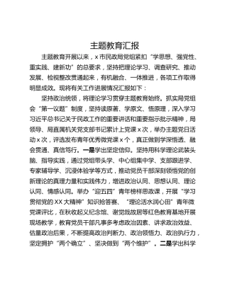 主题教育汇报