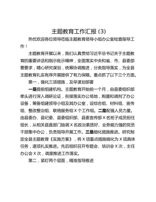 主题教育工作汇报 (3)