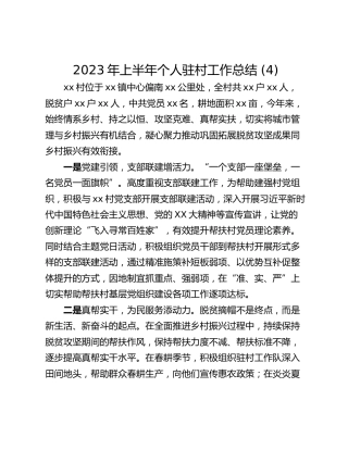 2023年上半年个人驻村工作总结 (4)