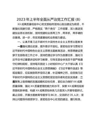 2023年上半年全面从严治党工作汇报 (8)