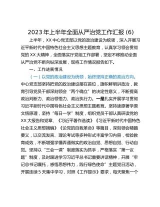 2023年上半年全面从严治党工作汇报 (6)