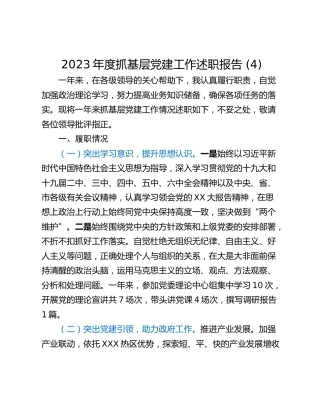 2023年度抓基层党建工作述职报告 (4)