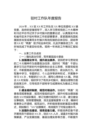 2024年驻村工作队年度报告
