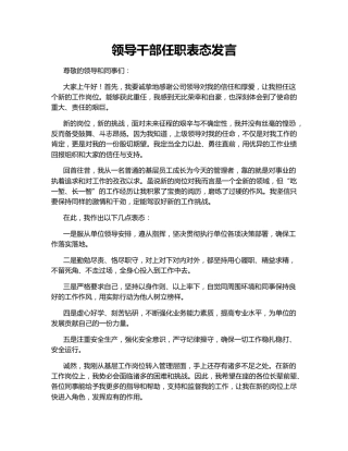 领导干部任职表态发言140030