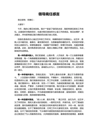 领导离任感言