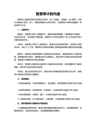 智慧审计的内涵