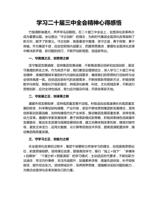 学习二十届三中全会精神心得感悟144333