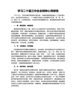 学习二十届三中全会精神心得感悟144594