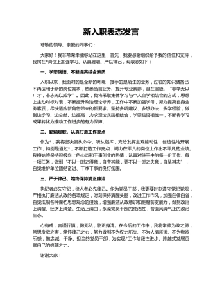 新入职表态发言
