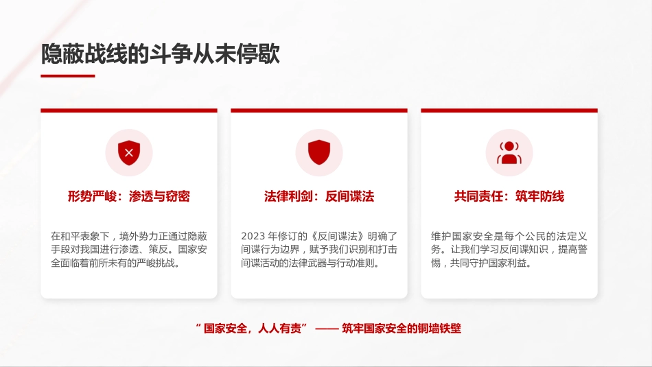 反间谍知识宣传PPT筑牢人民防线守护国家安全_第2页