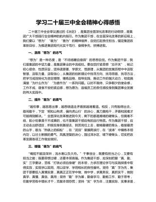 学习二十届三中全会精神心得感悟146127