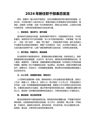2024年新任职干部表态发言146353