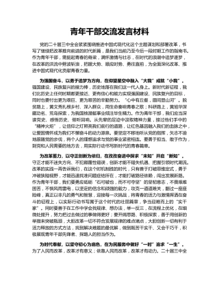 青年干部交流发言材料