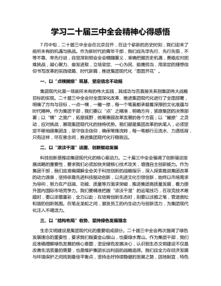 学习二十届三中全会精神心得感悟147088