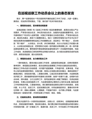 在巡视巡察工作动员会议上的表态发言